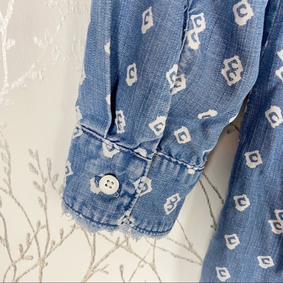 ANTHROPOLOGIE CLOTH & STONE Chambray Mary Lou Shirt Dress XS Coastal Casual - Picture 7 of 15